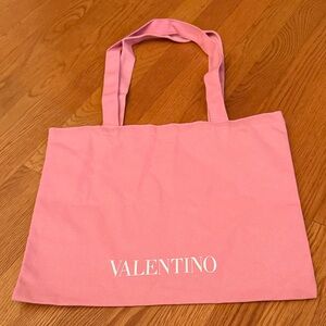 Valentino Pink Canvas Logo Tote